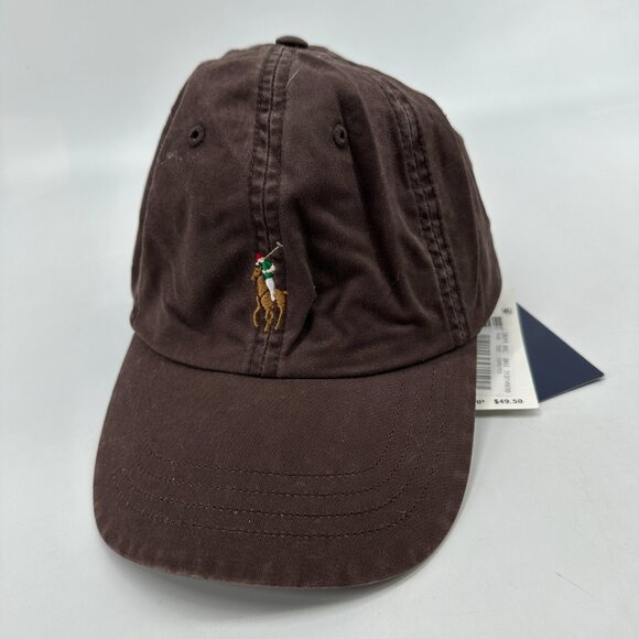 Polo Ralph Lauren Classic Brown Baseball Cap Little Pony Embroidered NEW - Picture 4 of 10